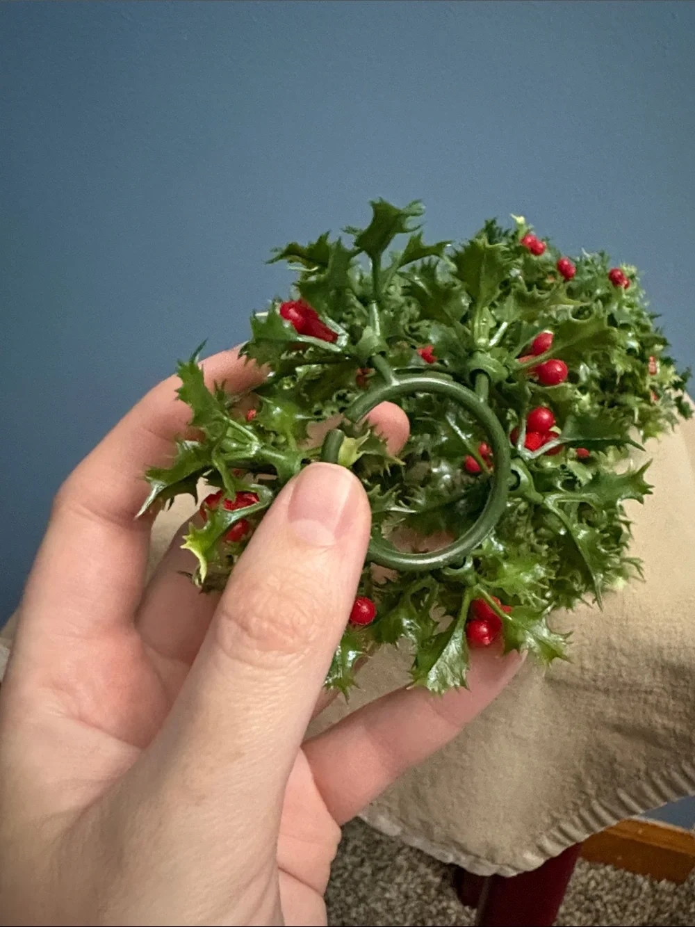 Decorative Artificial Holly with Red Berries - Green Chandelier or Candle decor